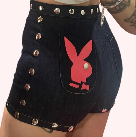 HOTTIES Denim Playboy Hotpants with studs