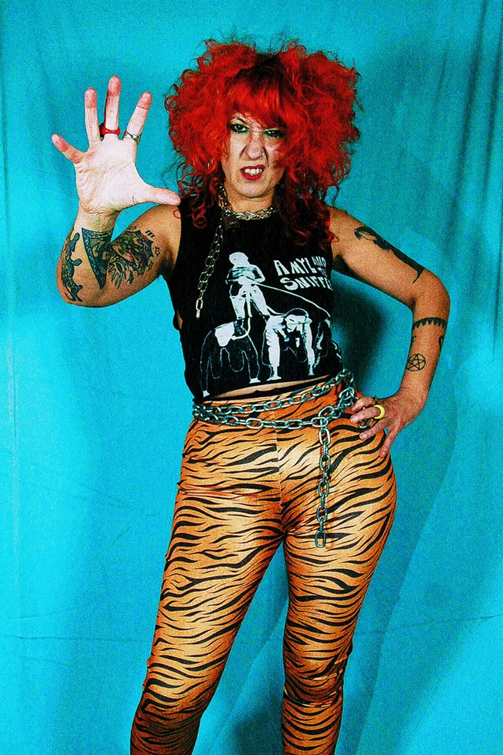 High Waist Velvet Tiger Leggings