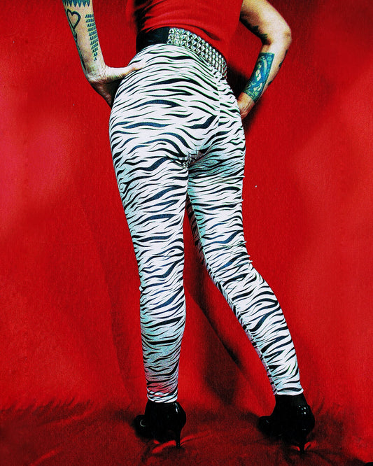 High Waist Velvet Tiger Leggings