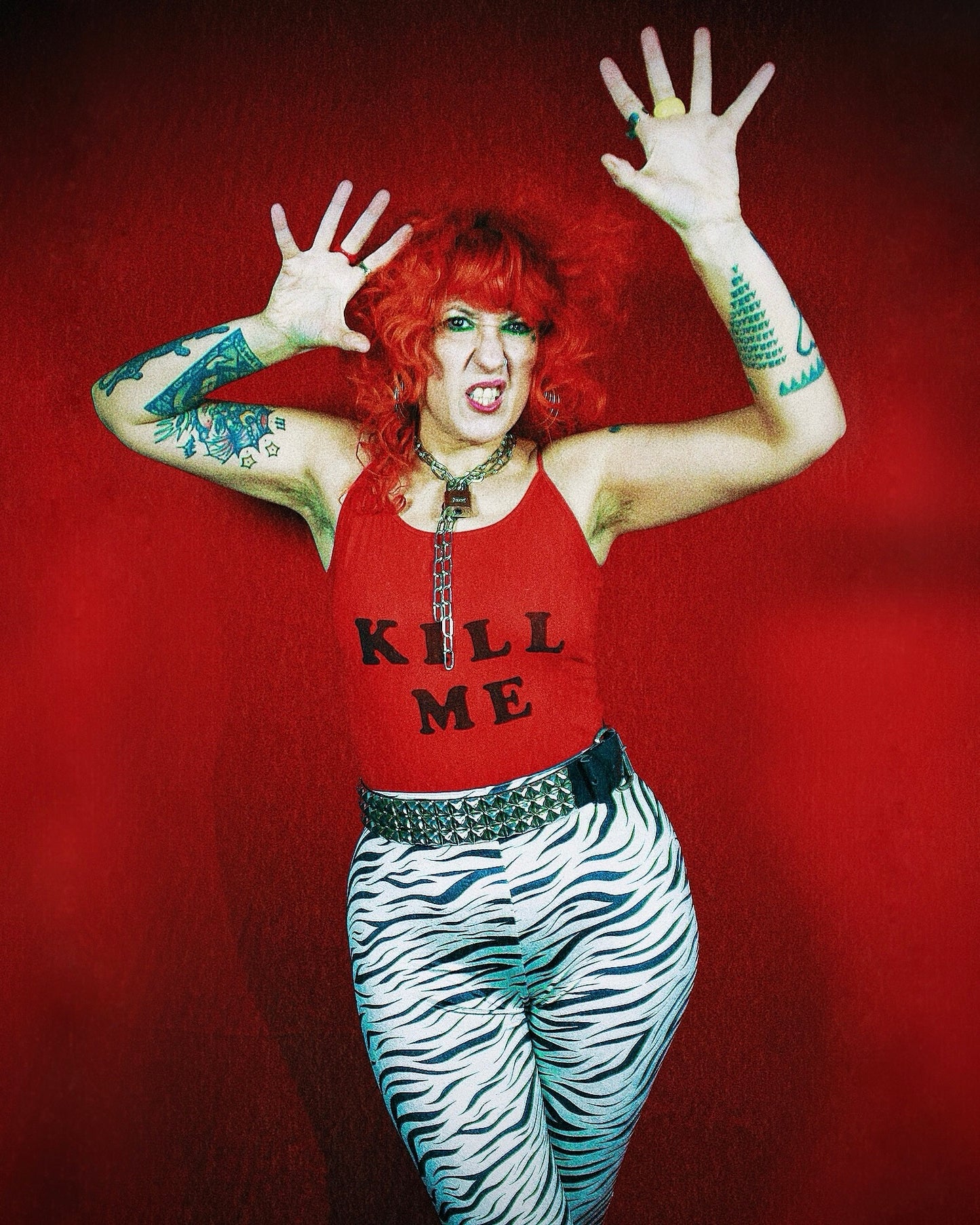 High Waist Velvet Tiger Leggings