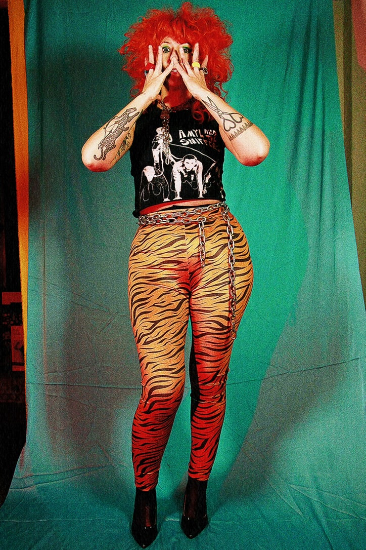 High Waist Velvet Tiger Leggings