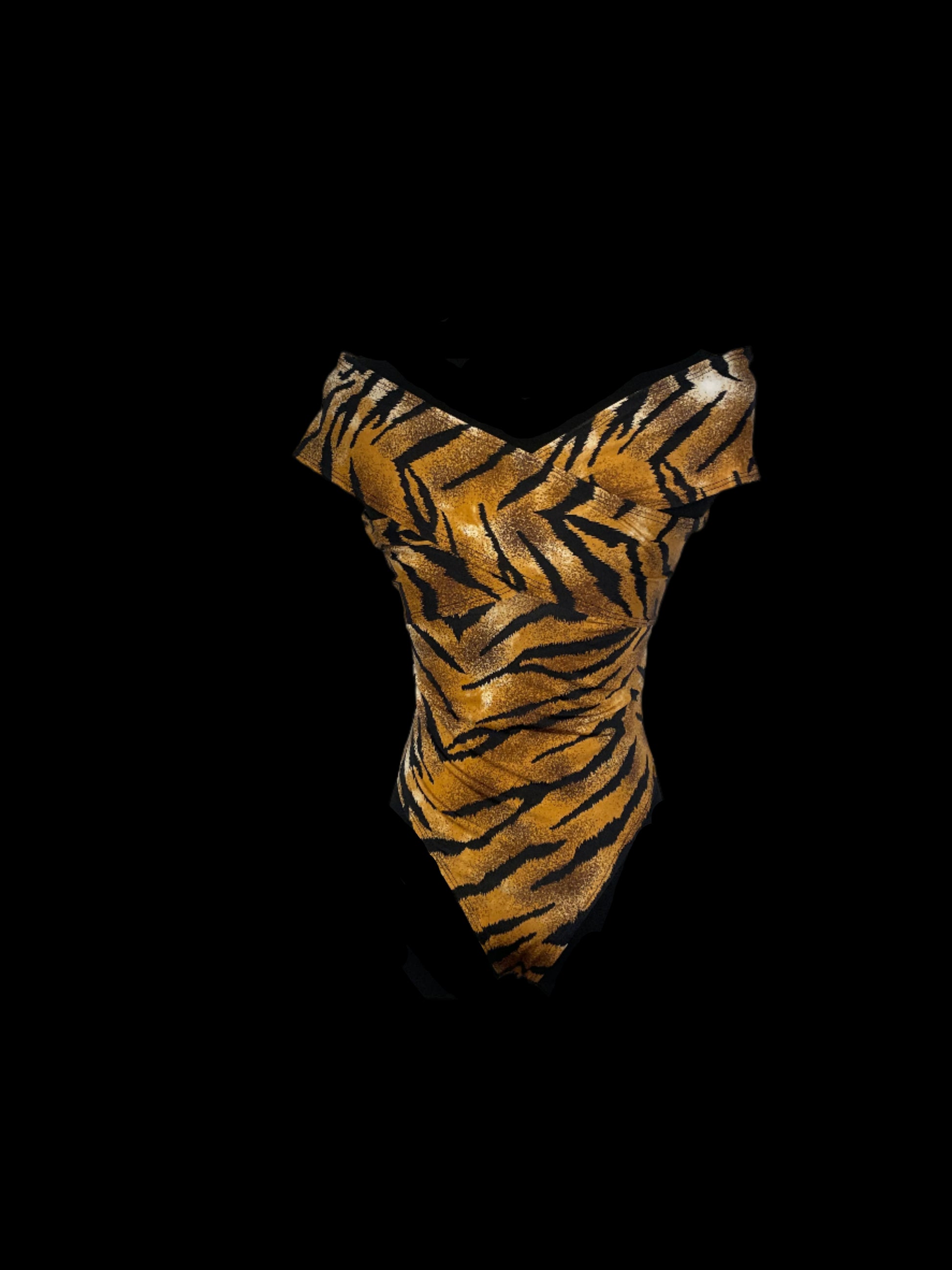 criss corss bodysuit tiger print 