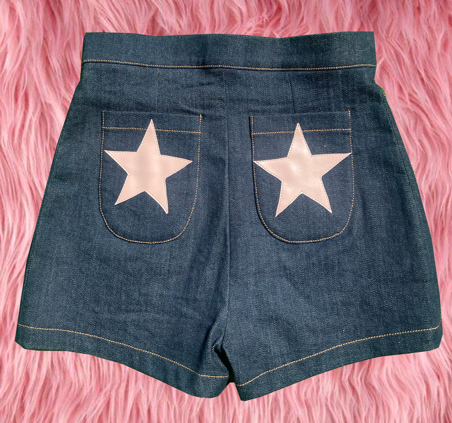 Denim Hotpants with stars applique