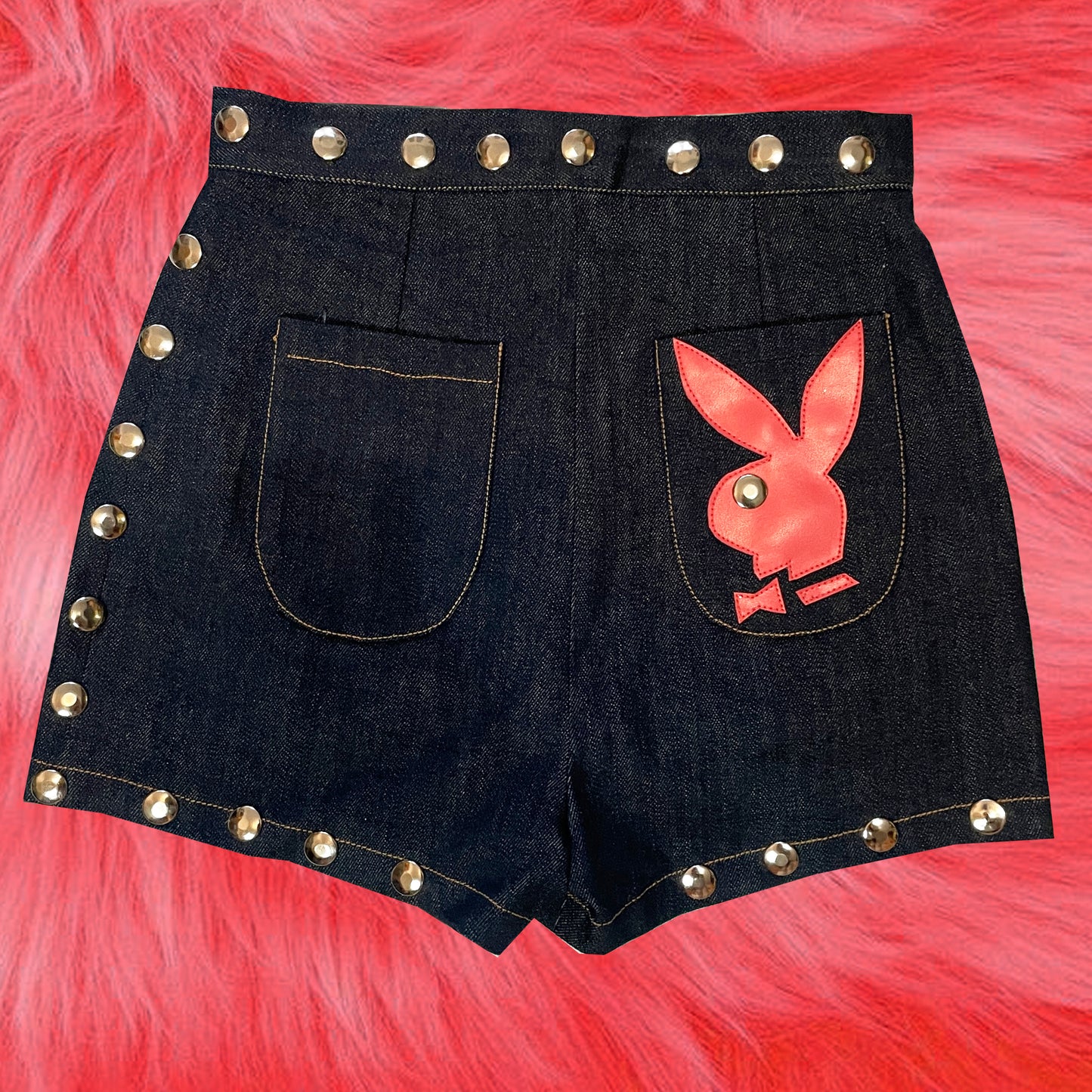 HOTTIES Denim Playboy Hotpants with studs