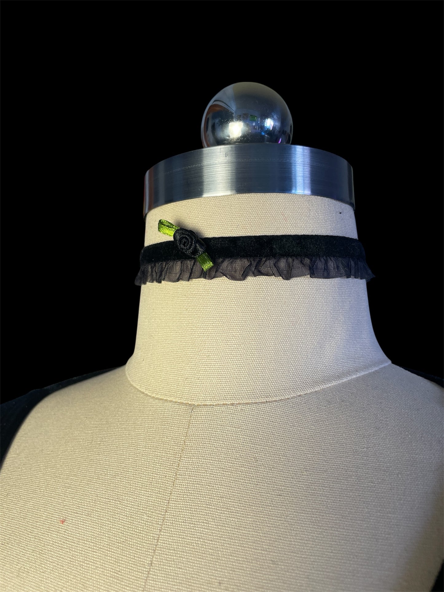 Ruffle Choker with Rose Detail