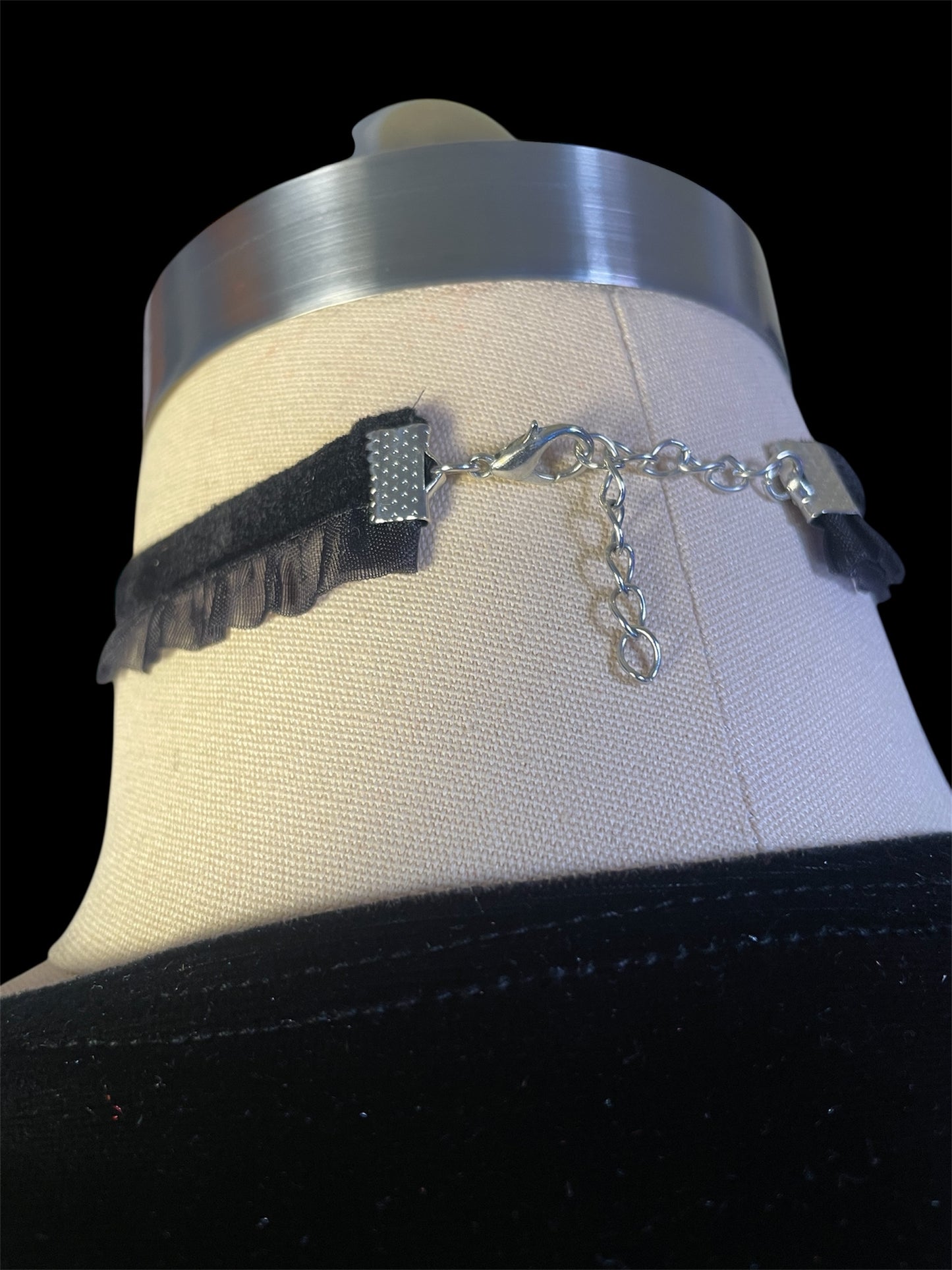 Ruffle Choker with Rose Detail