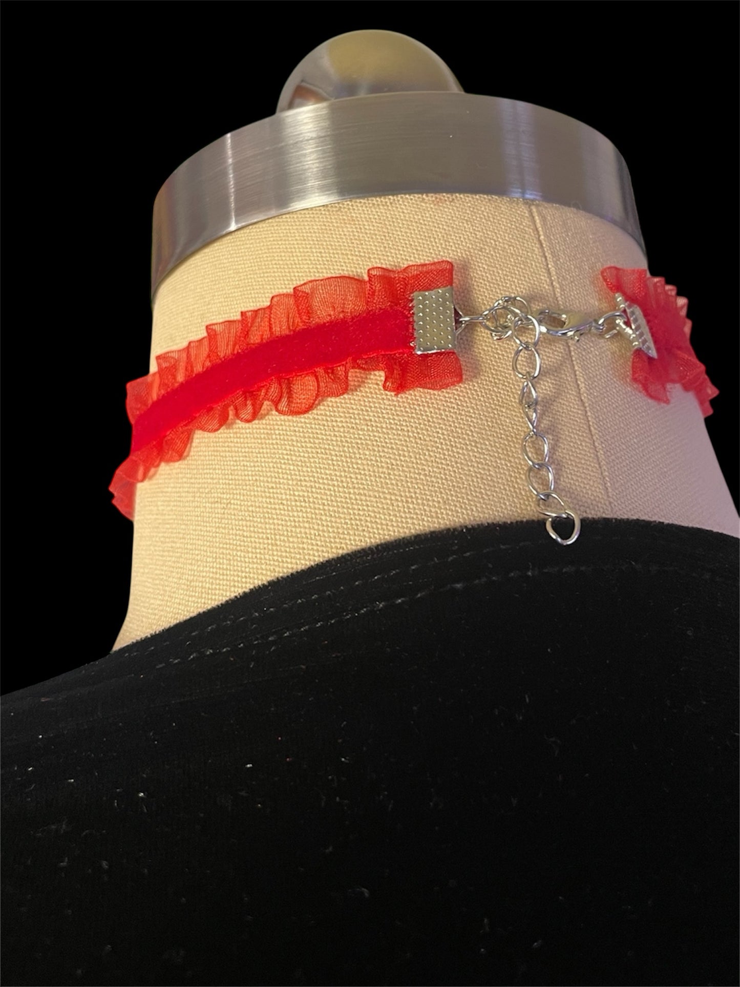 Ruffle Choker with Rose Detail