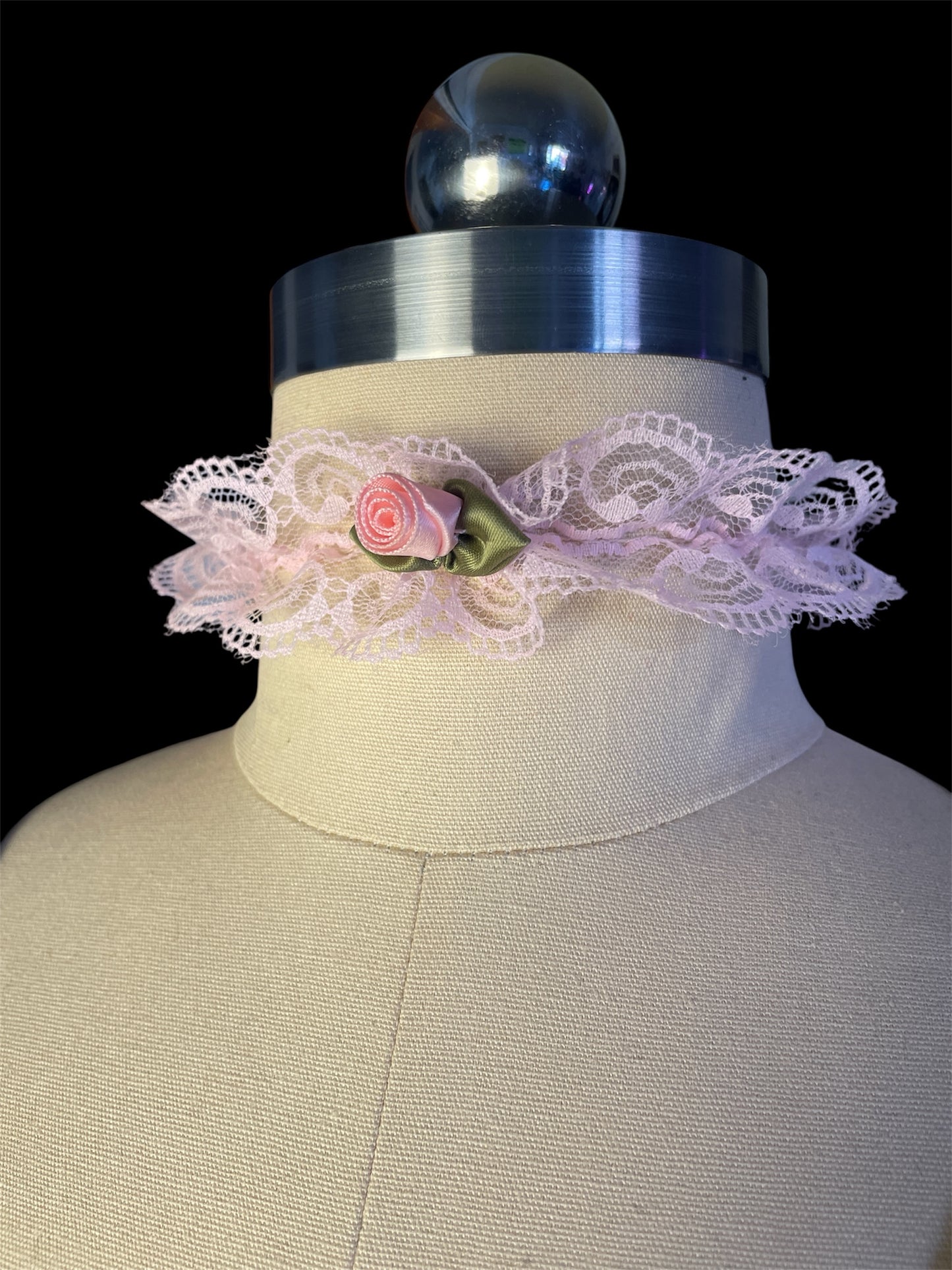 Ruffle Choker with Rose Detail