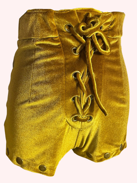 Satana's lace-up hot pants SIDE Studs