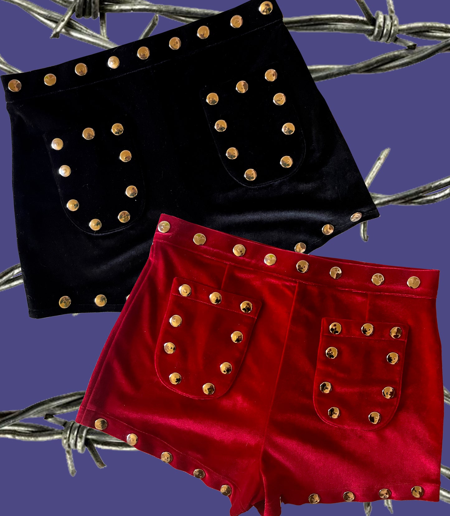 HOTTIES hot pants with studs