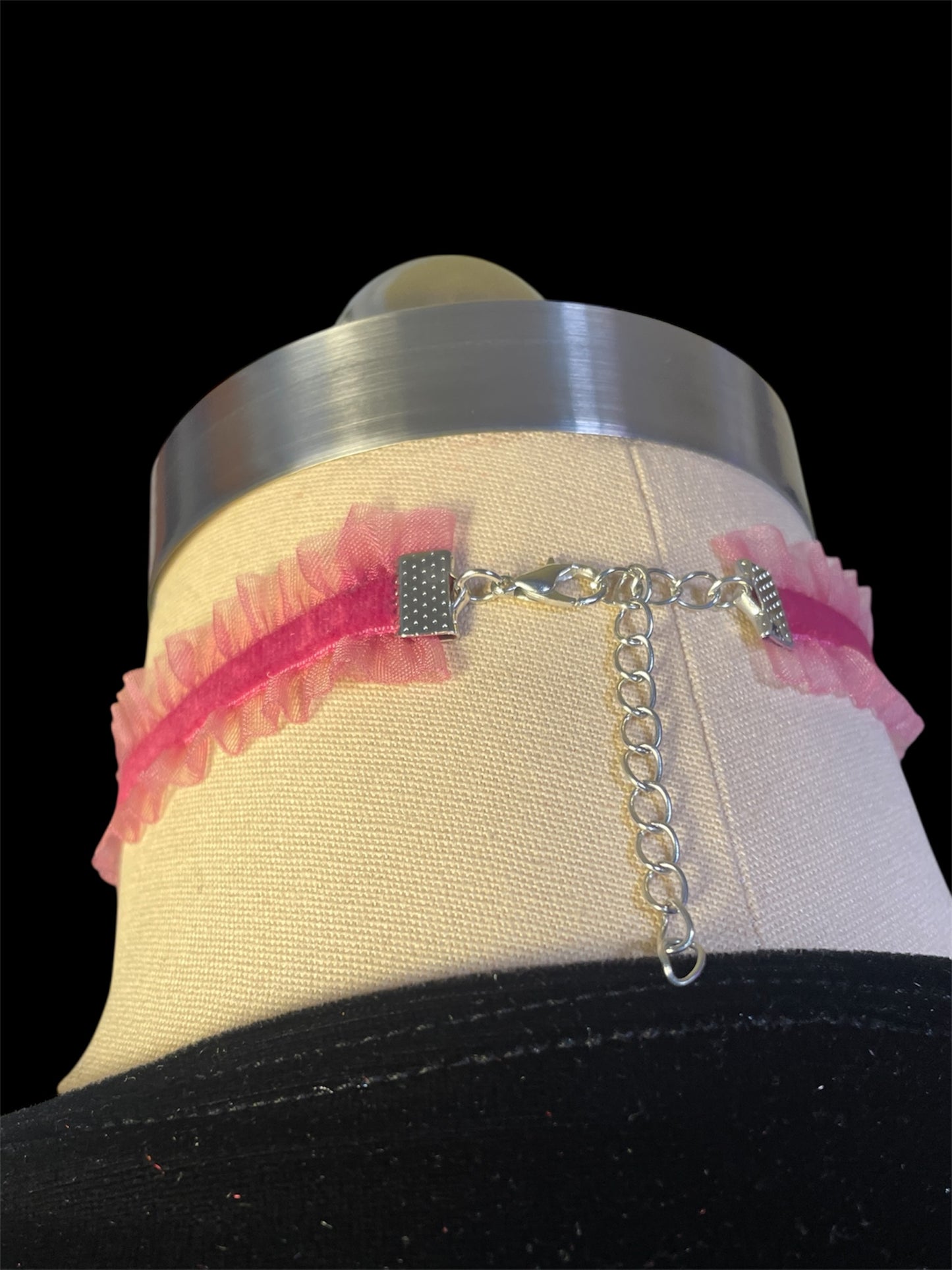 Ruffle Choker with Rose Detail